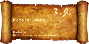 Kocsis Janka névjegykártya