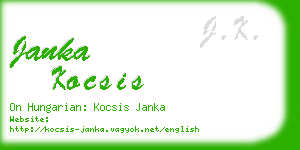 janka kocsis business card